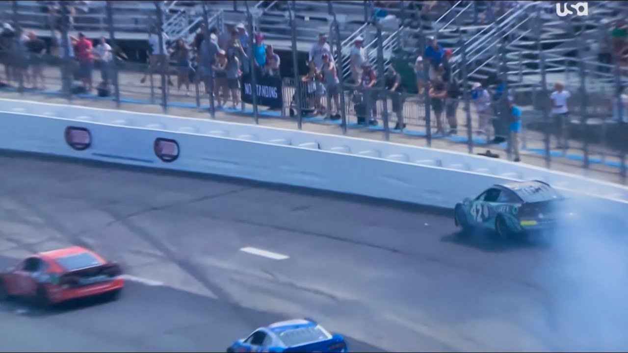 Noah Gragson Crash After Loose Lug Nut (‘23 NH Race) - YouTube