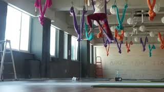 목요일 수업 복습!! 온더해먹 오른다리기준 (플라잉요가,flyingyoga,aerialyoga)