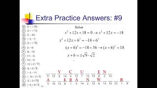 Completing the Square: Problem Set #6