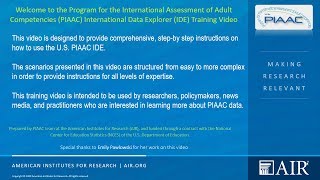 PIAAC IDE Training Video