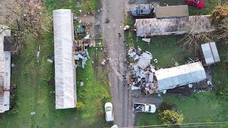 Drone footage of Calera storm damage