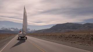 Sailing boat on the road