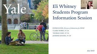 Virtual Admissions Webinar on the Eli Whitney Students Program