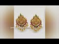 precious gold lakshmi devi earrings designs with weight and price ll lakshmi earrings collection