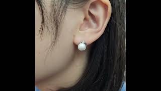 무니켈 OR도금 골드도금 8mm 핵진주 클래식 디자인 단아한 귀걸이 / Nikel-free Plating Pearl Point Elegant Earring