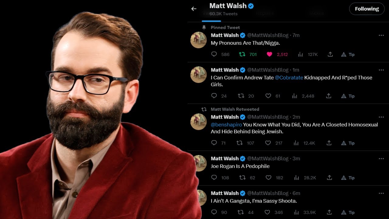 Matt Walsh's Twitter Gets HACKED - YouTube