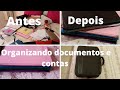 como organizar documentos e contas ,  antes e depois.