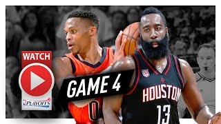 Russell Westbrook vs James Harden Game 4 MVP Duel Highlights (2017 Playoffs) Thunder vs Rockets