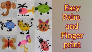 15 easy palm and finger print activity for kids | palm print animals | Finger print animals| DIY