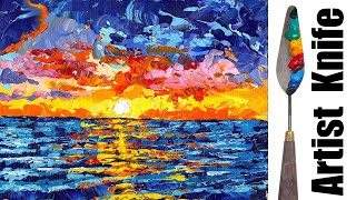 Abstract Palette Knife ocean for beginners Step by step Live stream | TheArtSherpa