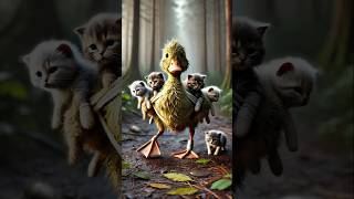 Ducklings help abandoned kittens in the forest 🐥 #DuckRescue #CuteAnimals #AnimalRescue