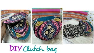 DIY Cute Round Clutch Purse with African Print Fabric