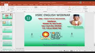 HSRC WEBINAR (English) SERIES ON HOLISTIC SCIENCE OF LIFE \u0026 LIVING