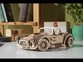 Ugears Vintage Car Model Kit - Drift Cobra Racing Car - Model Car Kits to Build Runs up to 26 feet