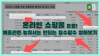 엑셀 이것만! 온라인 쇼핑몰 매출 실무예제와 함께 필수 함수 알아보기! ( feat. 온라인 매출 보고서 자동화!)