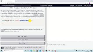 Tutorial 28 - Creating JavaScript promise - freecodecamp
