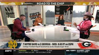 FIRST TAKE | Stephen A. gives bold predictions for Sugar Bowl CFP Notre Dame vs Georgia - Who wins?