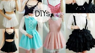 5 Cute DIY Clothes: Cat Suspender Skirt,ladylike/DollLike Dress,Off Shoulder Blouse,Lace up Top