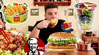 MEGKÓSTOLTAM NÉPSZERŰ GYORSÉTTERMEK “EGÉSZSÉGES” OPCIÓIT!🍔😍 | Meki, Burger King, KFC, Starbucks