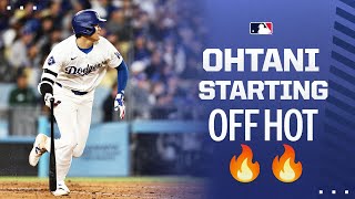 Shohei Ohtani off to a HOT start in 2024! 🔥🔥 (long home runs, milestone hits, an