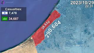 Israel-Hamas War: First Month Mapped using Google Earth