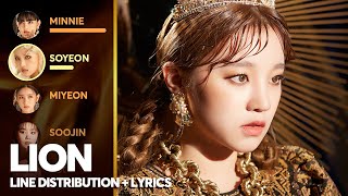 (G)I-DLE - LION (Line Distribution + Color Coded Lyrics) (여자)아이들