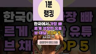 한국에서 가장 빠르게 성장한 유튜브 채널 TOP 5  #shorts  #이슈