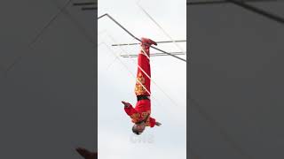 Traditional Uyghur high-wire walking shines at China's national ethnic games#china #sports