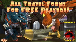 AQ3D Every Travel Form You Can Get For FREE! (Part 2) AdventureQuest 3D