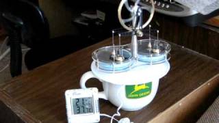 Kontax KS90T Solar Twin Low Temperature Differential (LTD) Stirling Engine with temperature readings