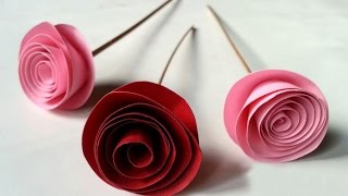 DIY Easy Rolled Paper Roses for Mothers Day, Birthday Gift, Wedding Flowers or Valentines Day