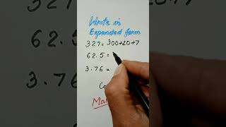 Number in Expanded form. #mathmarrow