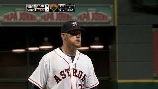 OAK@HOU: Oberholtzer goes 6 2/3 frames against A's