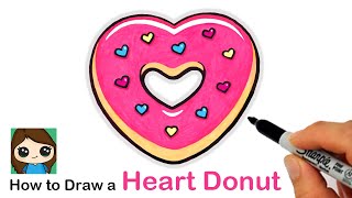 How to Draw a Heart Donut | Valentines Donut