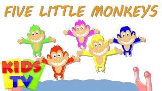 Five Little Monkeys | Rhymes Videos | Kids Tv Nursery Rhymes | Cartoons For Toddlers