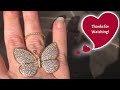 czcity butterfly rings for women w moving wings 18k gold plated w cubic zirconia