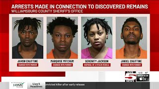 VIDEO: 4 facing multiple charges after discovery of remains in Kingstree, deputies say
