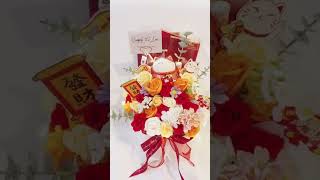 開業禮物店舖開張送禮橙紅玫瑰香皂花招財貓 gift box