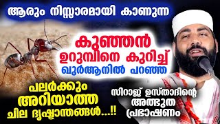 കുഞ്ഞൻ ഉറുമ്പിനെ കുറിച്ച് ഖുർആനിൽ പറഞ്ഞ പലർക്കും അറിയാത്ത ചില ദൃഷ്ടാന്തങ്ങൾ...!!  Sirajudheen Qasimi