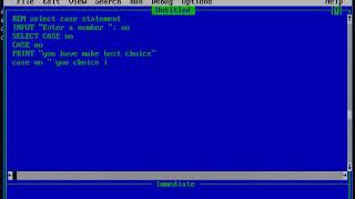 tutorial on select case on qbasic
