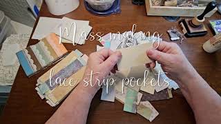 Tutorial on mass making some lace strip pockets.