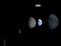 nasa’s orion spacecraft captures the earth images behind rising the moon