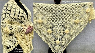 شال كروشيه مثلث جديد ومميز/crochet shawl