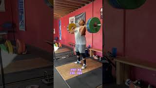 150kg 330lbs clean and jerk #olympicweightlifting #150kg #330lbs #powerclean #weightlifter