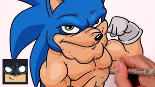 Drawing Ugly Sonic but Swole!