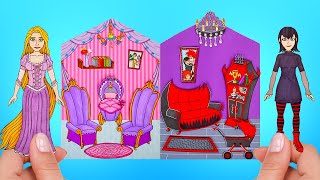 Princess House VS Vampire House || Easy Paper Crafts
