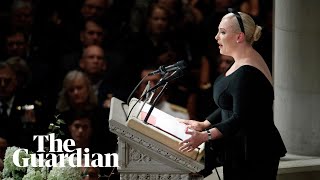 John McCain's daughter alludes to Trump in memorial speech