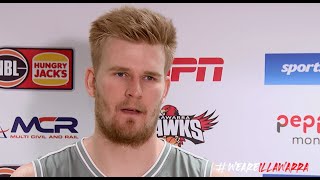 Press conference with Hawks' Harry Froling