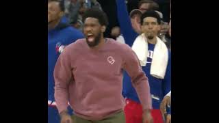 Joel Embiid was FIRED UP for Tyrese Maxey 😂 | #shorts