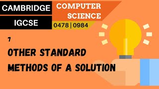 82. CAMBRIDGE IGCSE (0478-0984) 7 Other standard methods of a solution